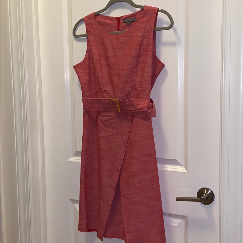Coral shift dress